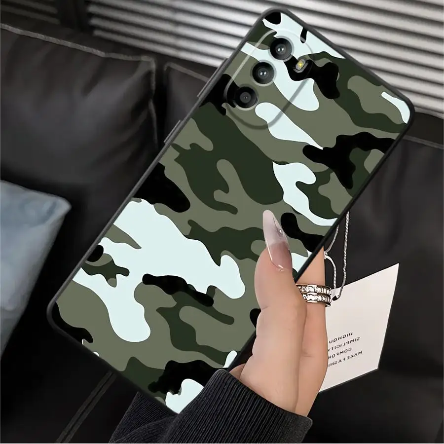 Funda con patrón de camuflaje para Motorola Mot G52 G60 G51 G73 Edge 20 Pro 30 Lite G60s G32 G71 G22 Edge40 G50 G53 G30 negro suave - imagen 3