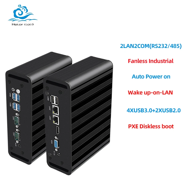 Inter N100 Mini PC sin ventilador Barebone Kit compatible con WiFi 4G LTE Linux computadora para uso industrial con 4xUSB3.0 2xUSB2.0 Win10 Ready