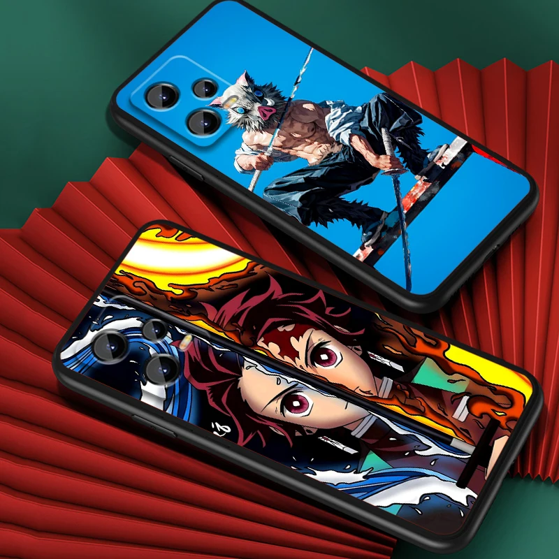 Demon Slayer Movie Anime Cool para Xiaomi Redmi Note 13 12R 12 12S Turbo 11 11T 11S 10 10S Pro Plus 5G, funda de teléfono negra de TPU - imagen 2