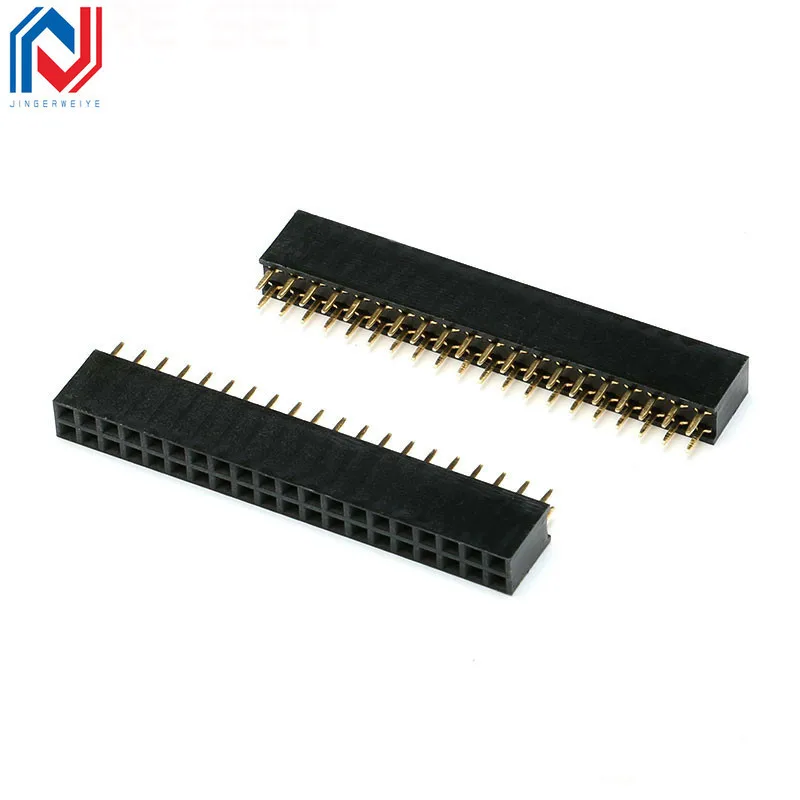 10 Uds 2,54mm 2x2/3/4/5/6/8/10/12/16/20/40 Pin hembra recta doble fila Pin encabezado tira conector PCB - imagen 3