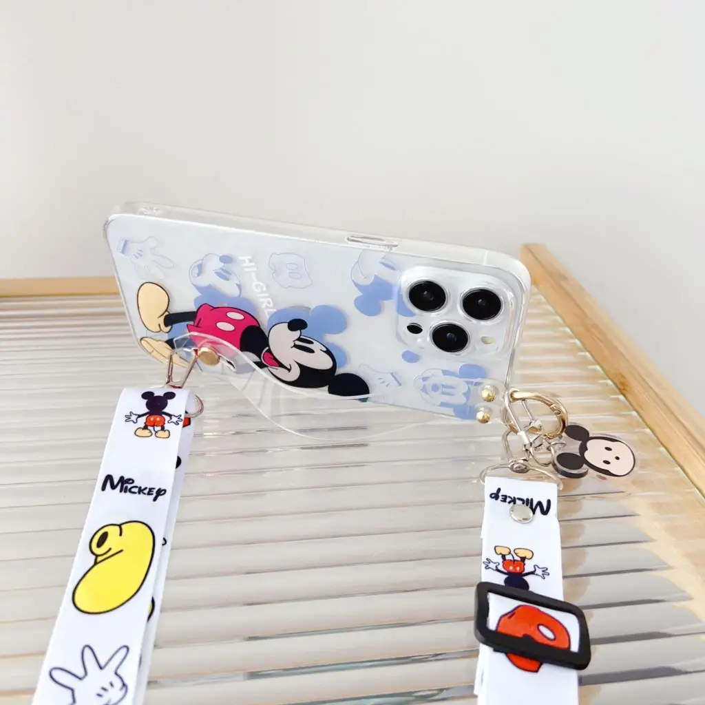 Funda de Minnie Mickey con adorno para Samsung Galaxy, correa de muñeca, S8, S9, S10, S20, S21, S22, S23 Plus, Ultra, S21FE, Note 9, 10, 20 - imagen 4