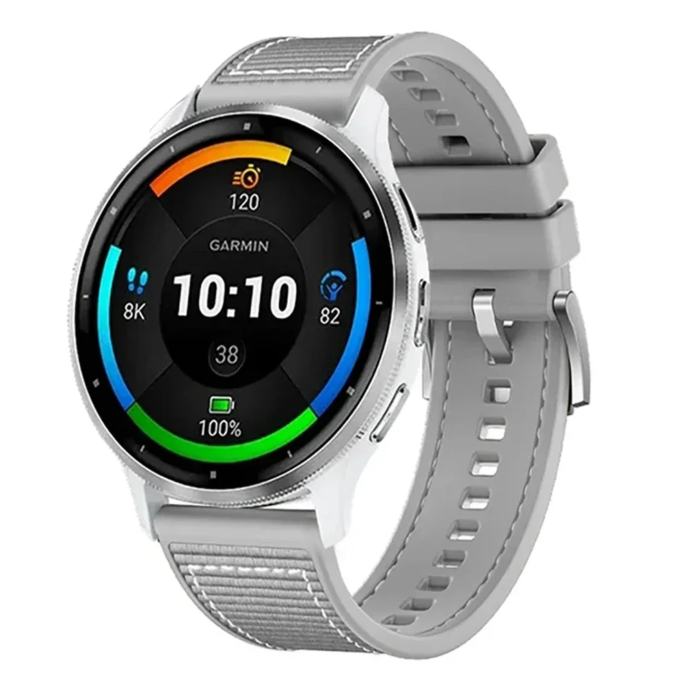 Correa de nailon compuesto de 22mm para reloj Garmin, banda de silicona Venu 3/2 Forerunner 265 255 Music Vivoactive4, pulsera deportiva - imagen 2