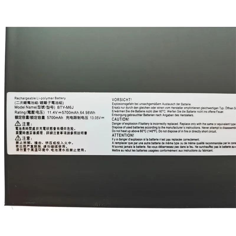 JGTM BTY-M6J 64.98Wh 11.4V Batería para portátil Compatible con MSI GS63VR 6RF-016CN 095CN 7RF-239CN 258CN GS63 7RE-009CN 018CN GS73 - imagen 3