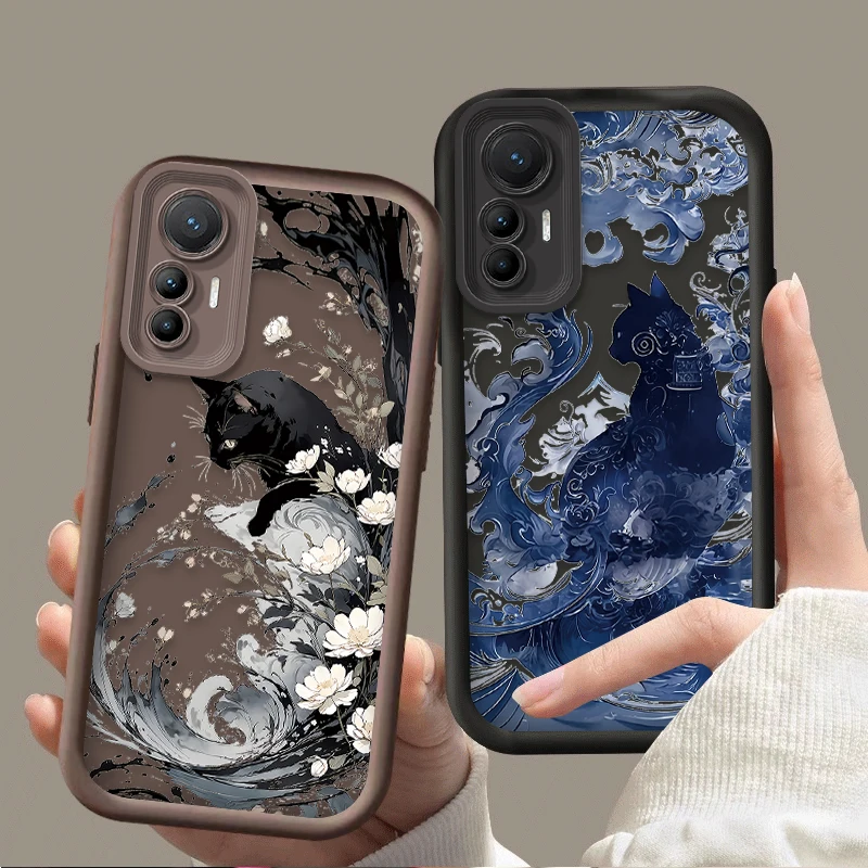 Funda blanda para Xiaomi Poco C65 X7 X6 F6 F5 X5 X3 NFC F3 M6 Pro 4G Mi 13 12 11 Lite 5G 14 13T 12T 11T 14T Pro Art Splash-ink Cat - imagen 2