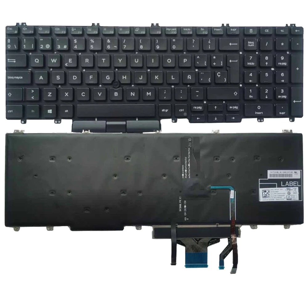 Teclado retroiluminado francés/español/estadounidense para Dell Precision 3500 3501 3541 Latitude 5500 E5500 5510 5511 5501 con ratón Stick 0XPYPV - imagen 2
