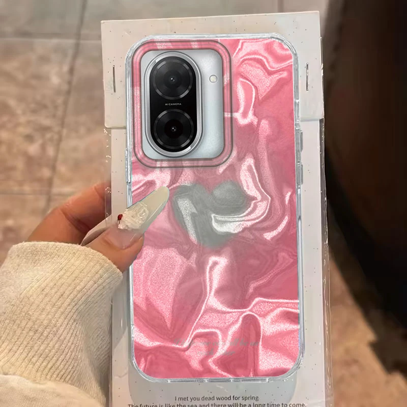 Para Xiaomi 14T Pro 13T 11 Lite 5G funda de teléfono lindo Rosa amor corazón gradiente láser Glaciar a prueba de golpes funda protectora de TPU de moda - imagen 2