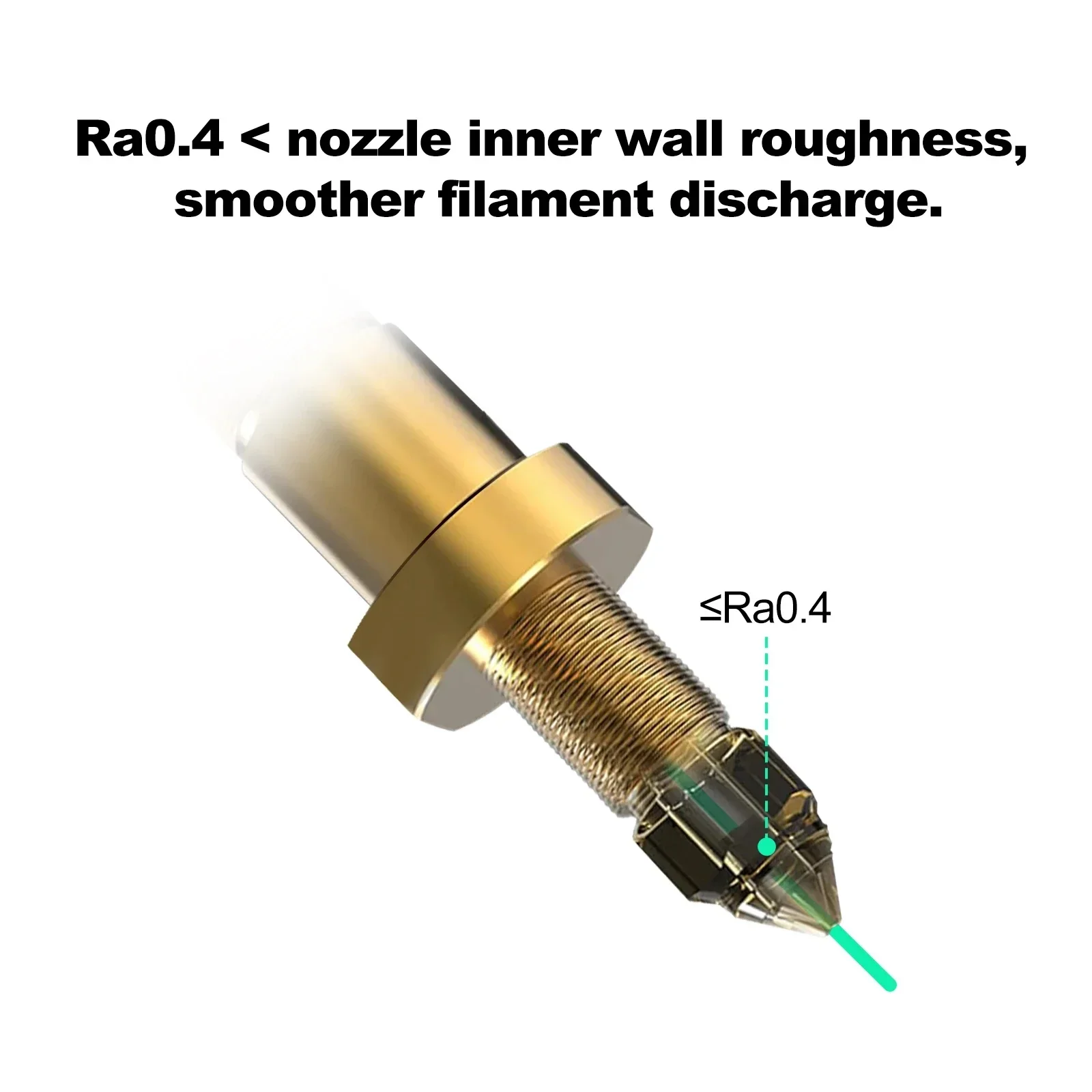 Boquilla para Creality K1/K1 Max de 0,4mm, boquilla de acero endurecido de cobre chapado en latón para Ender-3 V3 KE, boquillas de impresora 3D de alto flujo - imagen 4