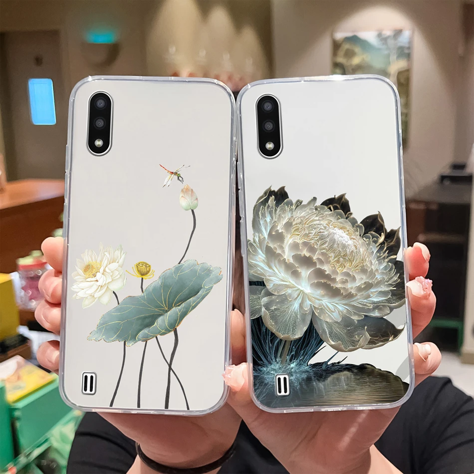 For Samsung Galaxy A01 M01 Core Case Gradient Flowers Soft TPU Silicone Phone Cases For Samsung A 01 M 01 Protective Back Cover - imagen 4