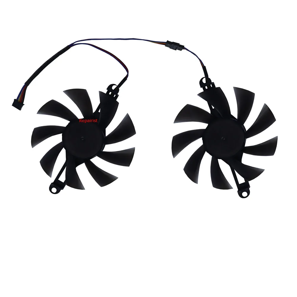 2Pcs/Set,Ventilador de tarjeta gráfica,tarjeta de video,tarjeta grafica,placa rx 580 de 8gb Ventilador,para alseye RX580 8g,para sheli 51risc rx 580 8gb,para ziway rx 580 8g,para MLLSE rx580 8gb,Sustituir FL8015 12VB - imagen 2