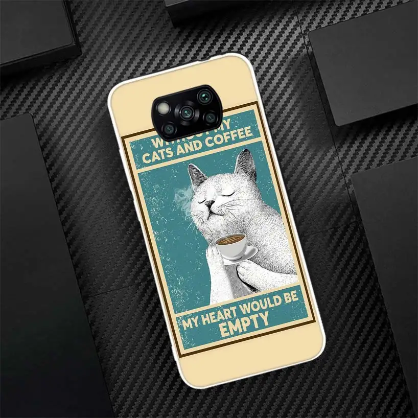 Divertido cartel de gato vida diaria funda de teléfono de llamada de silicona para Xiaomi Poco X3 Nfc X5 X6 X7 F7 Ultra F6 F5 Pro M6 M5S X4 F4 GT M4 M3 F3 - imagen 5