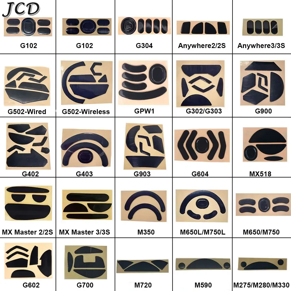 JCD 2 juegos para Logitech G102/G304/G502/G903/G900/G402/G403/G602/G700/Mx Master 2 2s 3 3S pegatina antideslizante pies de ratón patines almohadillas