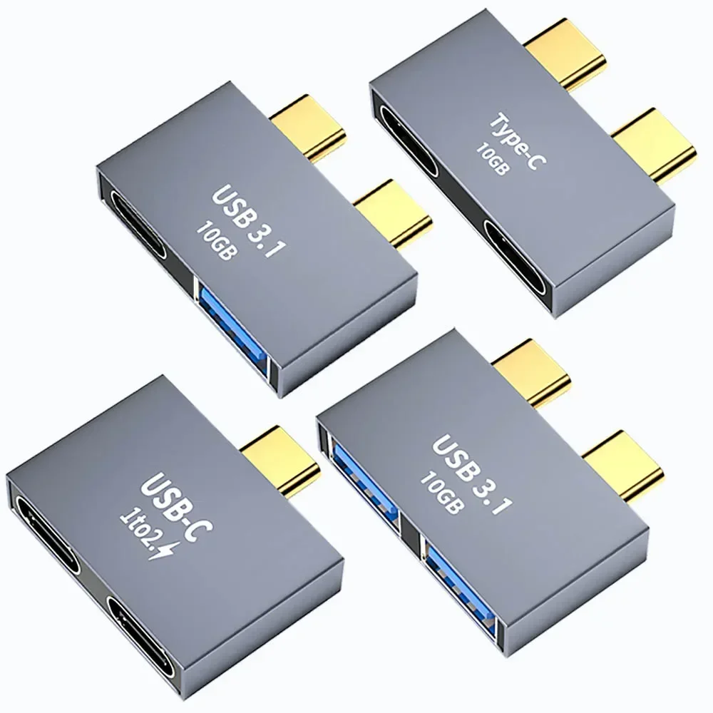 USB C macho \ doble a doble USB C \ tipo C hembra divisor adaptador conector de extensión para USB C PD cargador Powerbank portátil