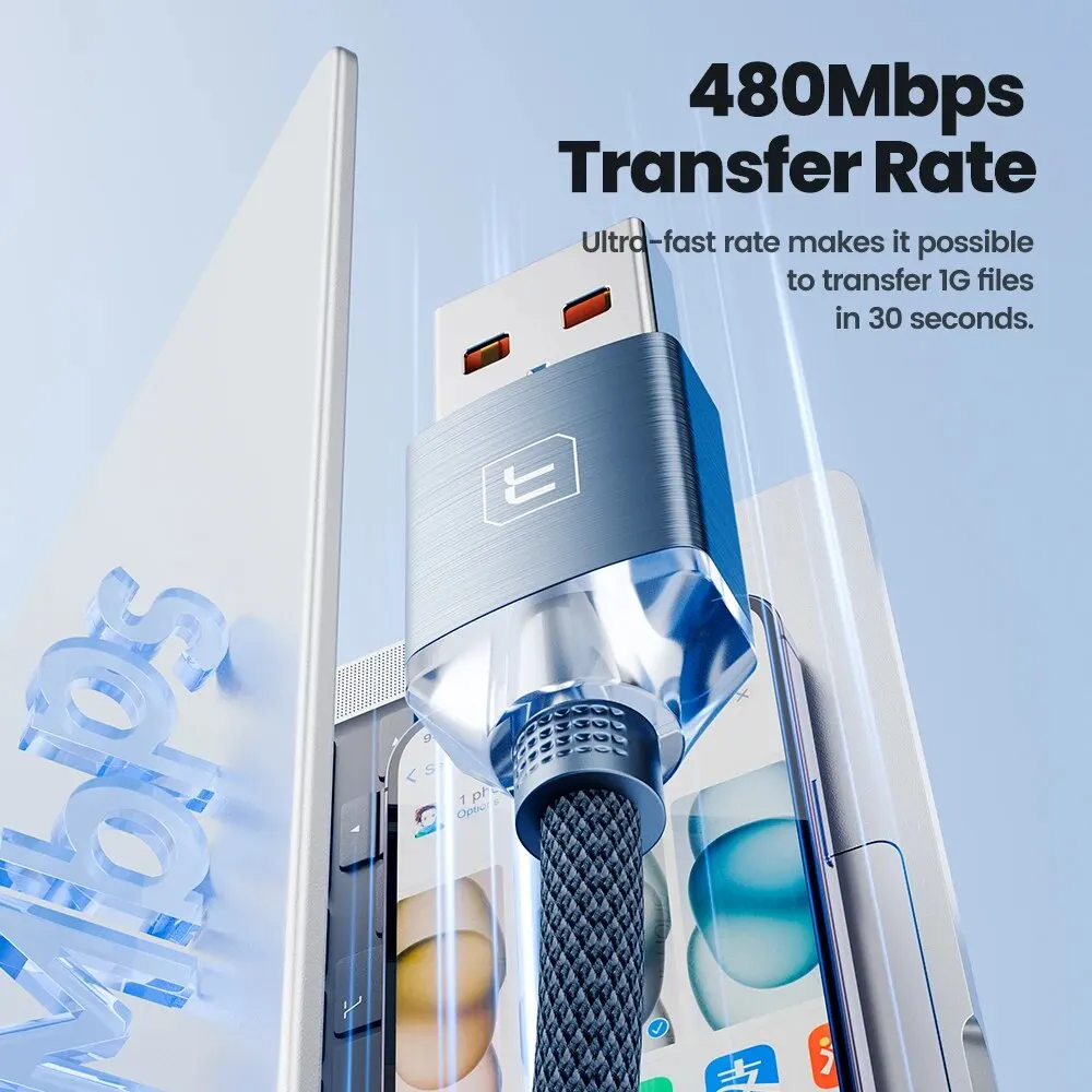 Toocki Cable USB para iPhone 14 13 12 Pro Max 2.4A Cable de carga rápida Cable de datos para iPhone 8 7 6 5 Plus AirPods - imagen 5