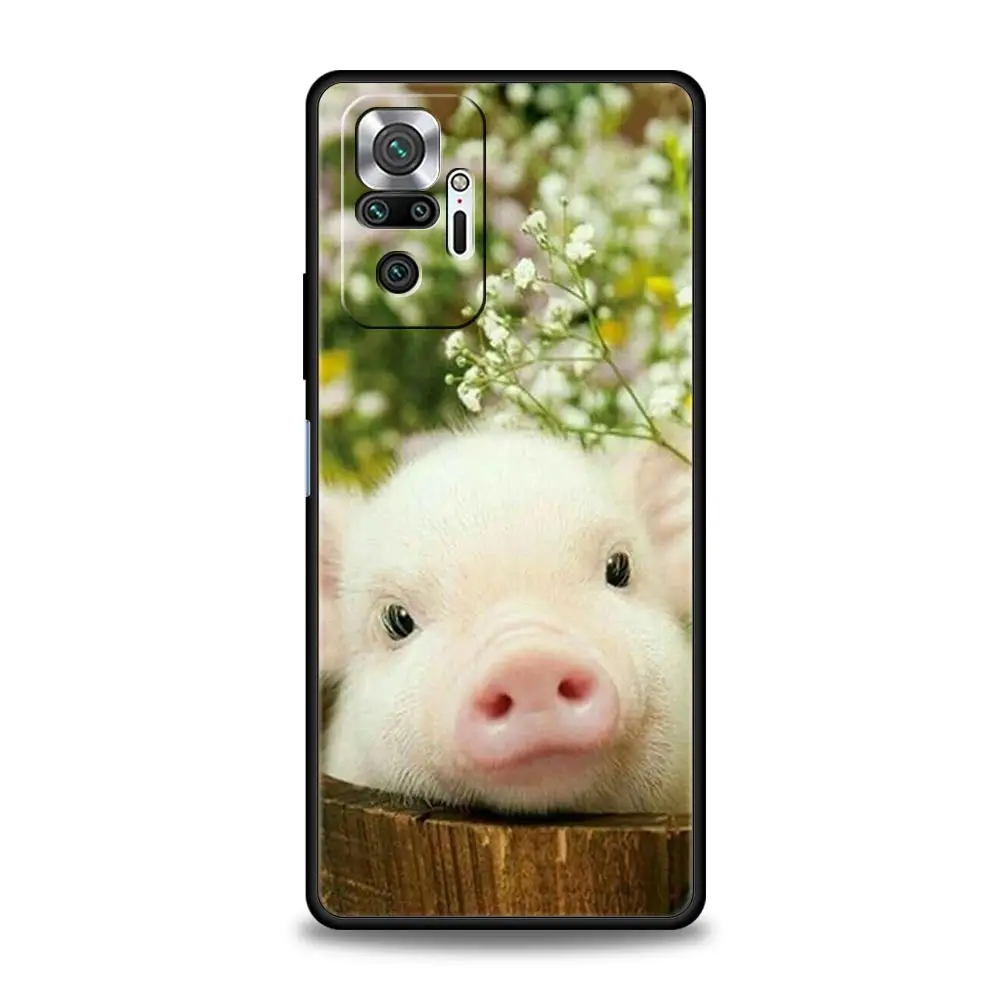 Funda de teléfono para Xiaomi Redmi Note 14 13 12 5G 11 10 Pro Plus 4G 9S 9 14C 13C 12C 10C 9C 9A funda suave de TPU lindo pequeño cerdo rosa - imagen 3
