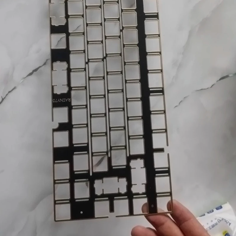 Placa de posicionamiento Rainy75 para teclado mecánico, PC personalizada POM PP FR4, ánodo de carbono, placa de aluminio, accesorios para teclado, regalo - imagen 2