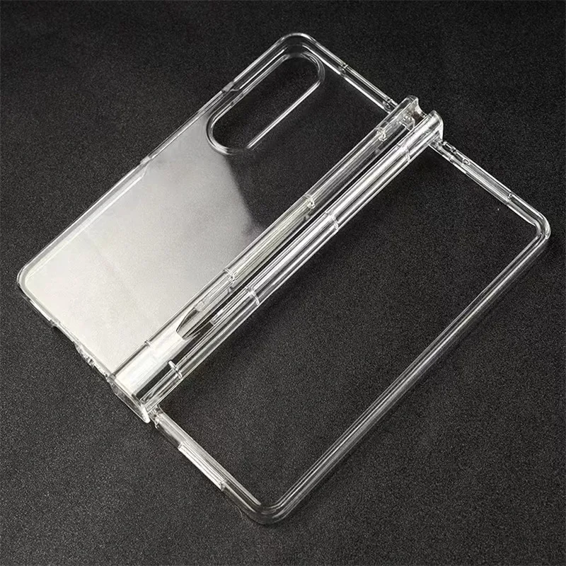 Funda rígida con ranura para bolígrafo para Samsung Galaxy Z Fold 4 Fold4 5G F936B, funda de teléfono de PC de calidad transparente para Samsung Z Fold 4 - imagen 3