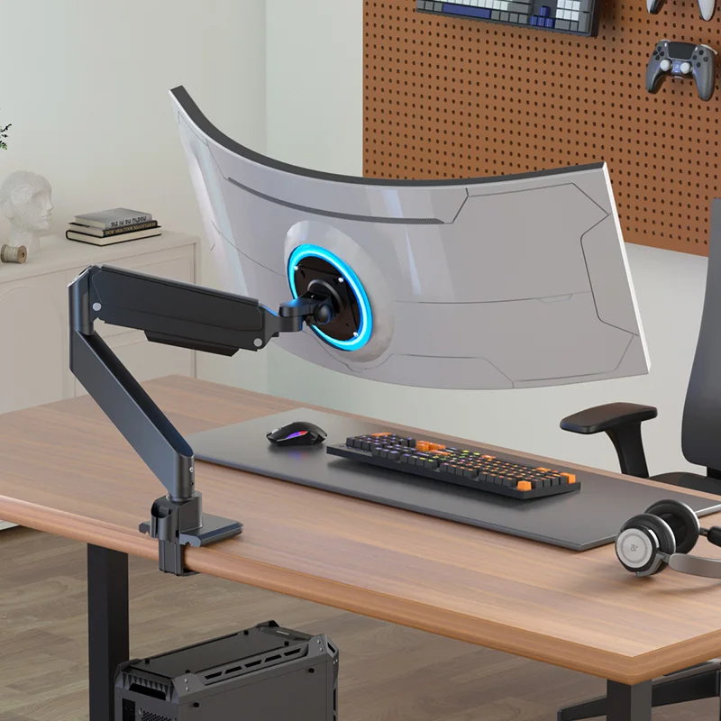 Soporte de brazo de Monitor HILLPORT G9 para pantalla de 17 "-49" 2-20 kg (4,4-44 lbs) soporte de montaje en mesa de escritorio soporte de pantalla 360 ° Ajuste M9 - imagen 3