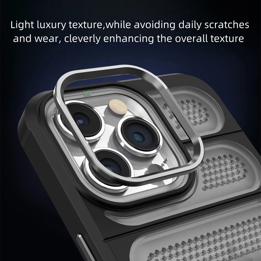 Funda de teléfono de refrigeración esmerilada mate con disipación de calor para iPhone 15 16 Pro Max 14 13 12 11, funda trasera transpirable translúcida de lujo - imagen 5