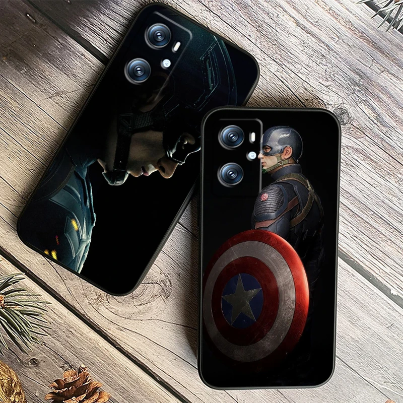 Ghost Rider Capitán América para OPPO Find X5 X3 X6 A54S A5 A94 A16 A53S A57 A74 A72 A98 A78 A96 A9 5G, funda suave negra para teléfono - imagen 3