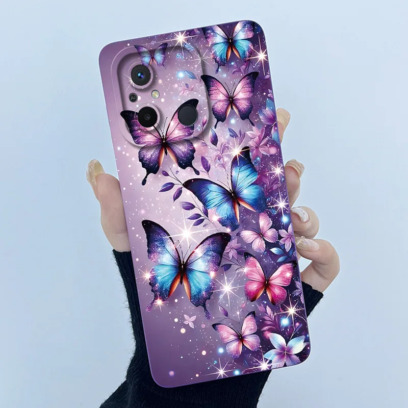 Para Xiaomi Redmi 12C funda de teléfono redmi 11A funda moda simplicidad Floral suave carcasa de silicona líquida para Xiaomi Poco C55 Fundas - imagen 5