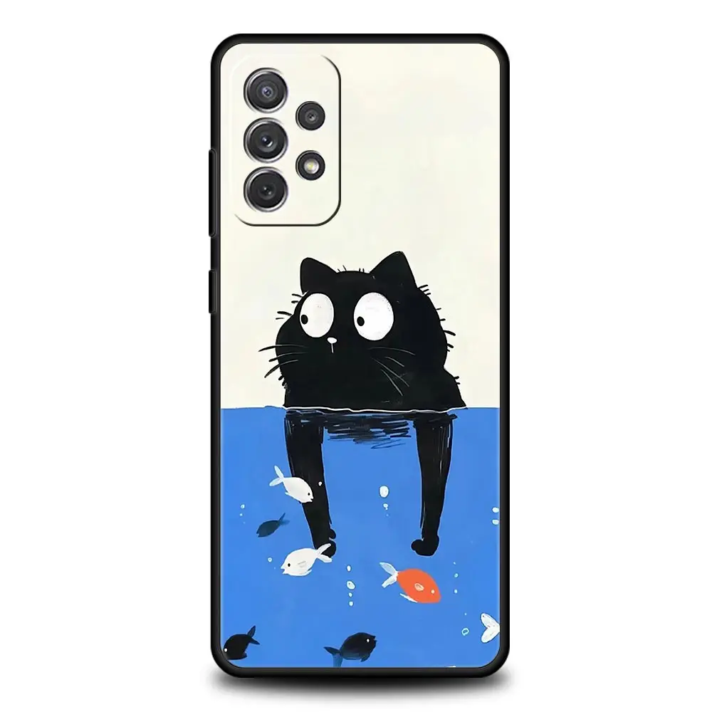 Funda de teléfono con diseño de gato para Samsung A51 A71 A21S A17 A11 A15 A25 A31 A41 A23 A33 A53 A73 A07 A03S A05S A13 A35 A55 5G - imagen 2