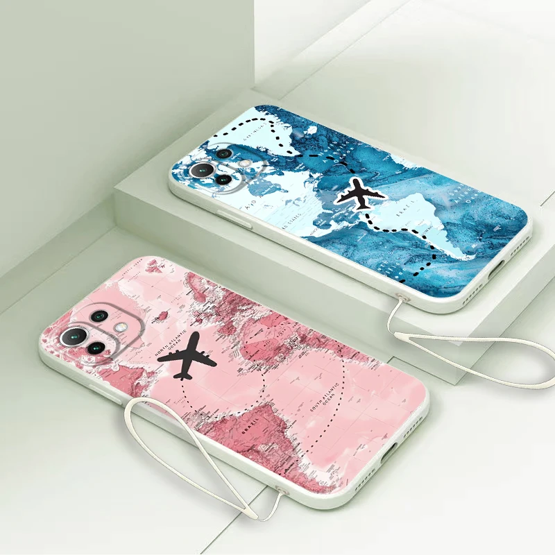 Funda blanda con mapa de avión para Xiaomi Mi 13 11 12 Lite 10T 11T 12T Pro - imagen 2