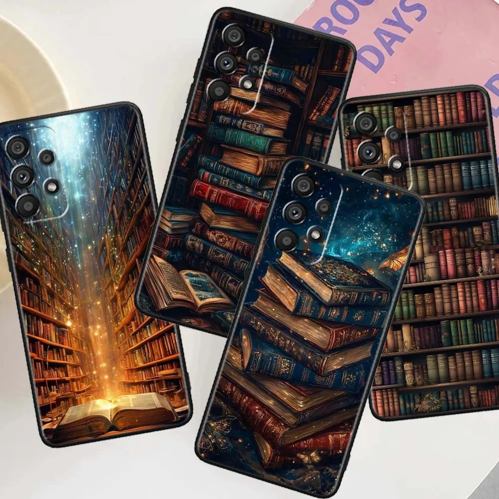 Funda de diseño artístico de estantería para Samsung Galaxy A30 A31 A32 A33 A35 A36 A40 A41 A42 A50 A51 A52 A53 funda de teléfono negra