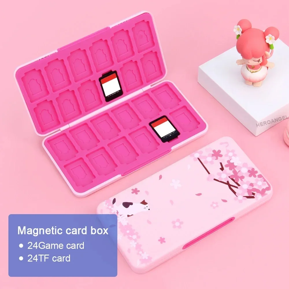 Estuche protector para tarjetas de juego 24 en 1 para caja de cartuchos magnéticos NS Switch con ranura suave para accesorios Switch Lite /Switch Oled