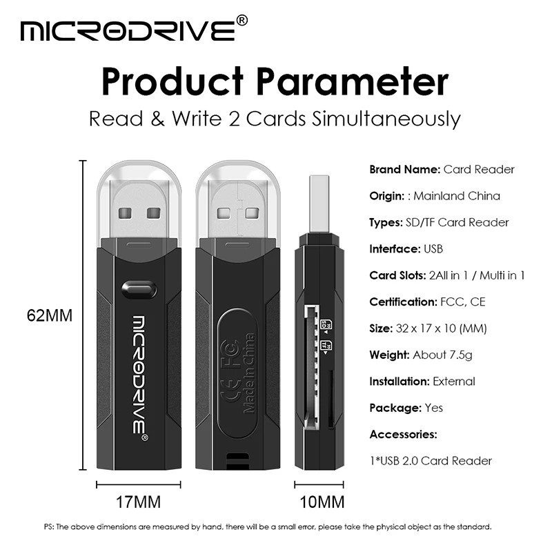 10 Uds Mini lector de tarjetas múltiples 2 en 1 de alta velocidad USB 2,0 tarjeta Micro SD TF adaptador de unidad Flash de memoria - imagen 5