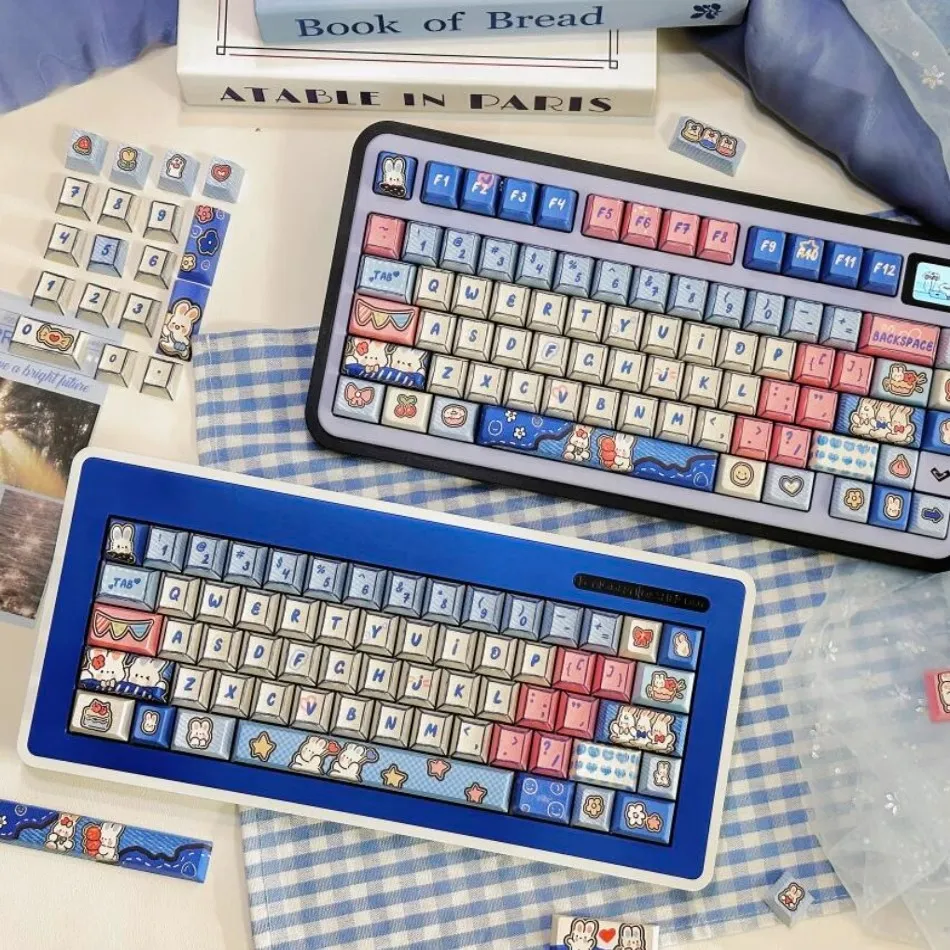 Teclas con tema de conejo vaquero, teclas originales con perfil de cereza/mda, teclas de sublimación PBT de dibujos animados para teclado mecánico personalizado - imagen 2
