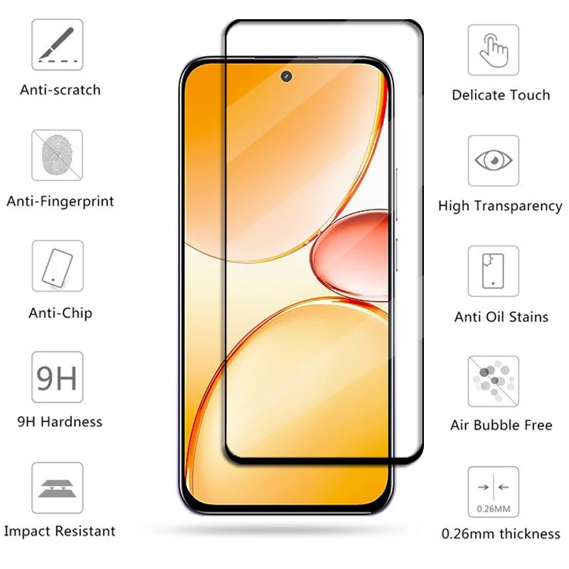 Vidrio 6 en 1 para Realme C85 cubierta completa de vidrio templado Realme C85 Protector de pantalla HD película protectora de lente de cámara de teléfono Realme C85 - imagen 3