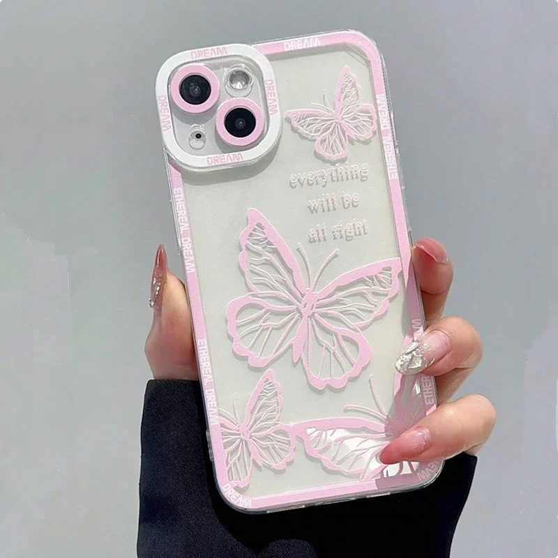 Funda de teléfono de mariposa rosa para OPPO A3, A60, A57, A38, A79, A58, A98, A5, F9, F11, A94, A92, A76, A74, A73, A54, A53, A31, A15, 2020 Pro, 5G - imagen 2