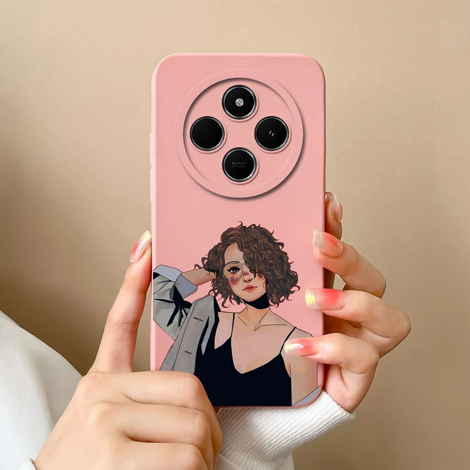 Funda bonita de oso para Redmi 14C, funda trasera de teléfono, silicona líquida suave y suave, protección completa, parachoques de teléfono antigolpes, regalo creativo - imagen 5