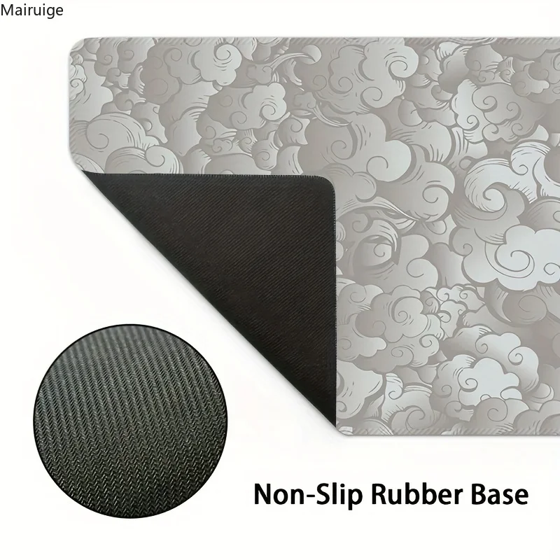 Alfombrilla de ratón grande de nube blanca, accesorios para juegos, alfombrilla de escritorio, borde de bloqueo antideslizante lavable, adecuada para deportes electrónicos, oficina y uso doméstico - imagen 4