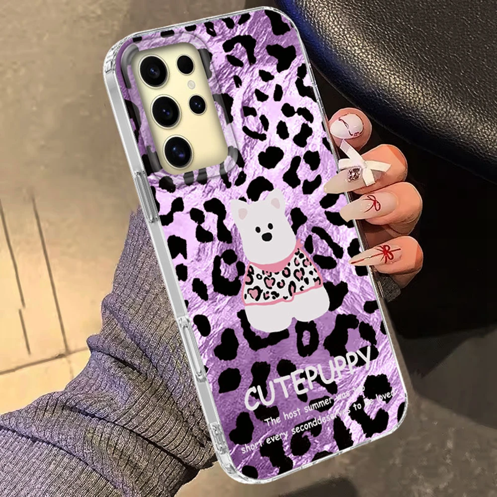 Para Samsung Galaxy S25 Edge S24 S23 S22 S21 S20 FE Plus Ultra colorido estampado de leopardo cachorro patrón de vórtice funda de teléfono a prueba de golpes - imagen 5