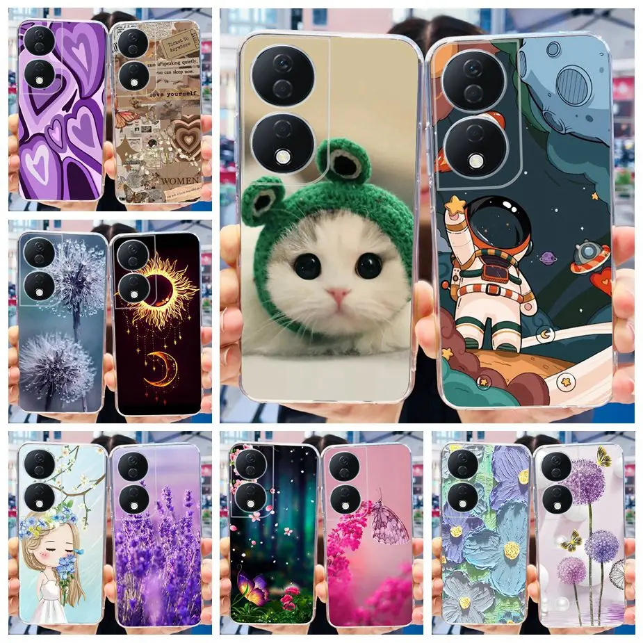 Funda de silicona transparente para Honor X7b, cubierta bonita pintada a la moda, para teléfono CLK-LX1, Fundas suaves para Honor X7b X 7b, Honor X7b