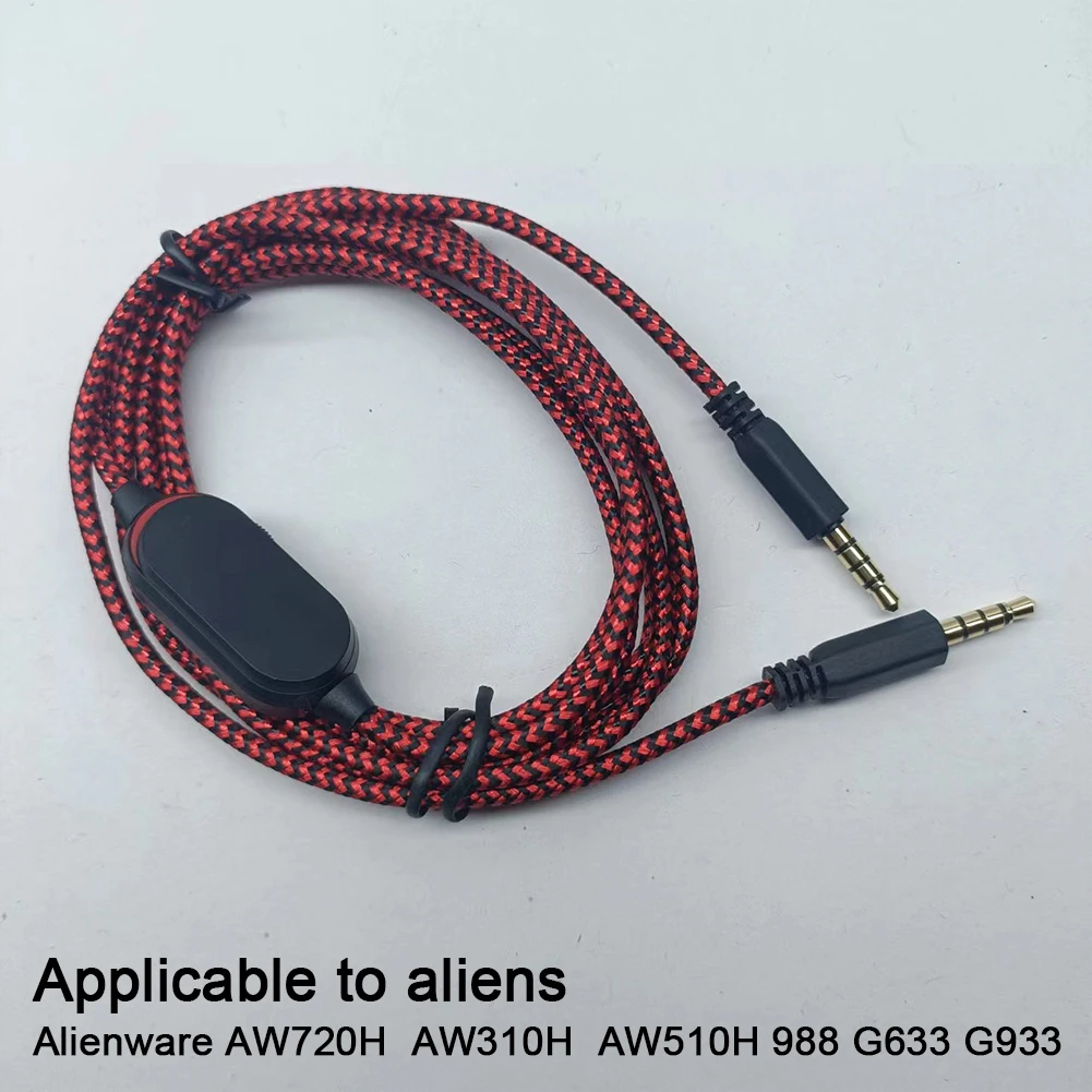Cable de auriculares para juegos de 3,5 mm con interruptor de silencio en línea y controlador de volumen Cable auxiliar de audio para Dell Alienware AW720H AW310H AW510H - imagen 4