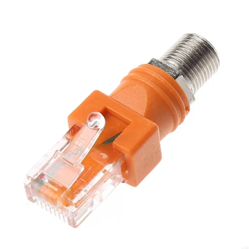 F3KE RF a RJ45 Convertidor F a RJ45 macho Adaptadores acopladores barril coaxiales - imagen 5