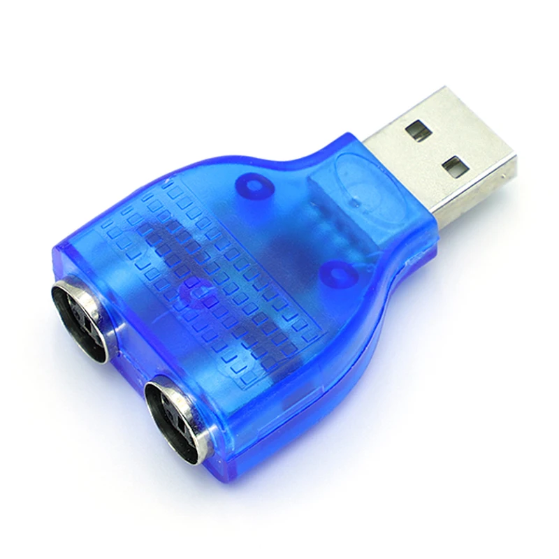1/2/5PCS Azul con chip para su teclado/ratón PS/2 Adaptador convertidor USB 2.0 a PS 2 - imagen 5
