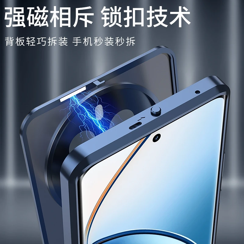 Parachoques de marco de Metal de aleación de aluminio para Realme, cubierta de vidrio templado para Realme 12 Pro Plus 12 Pro, carcasa dura a prueba de golpes - imagen 5