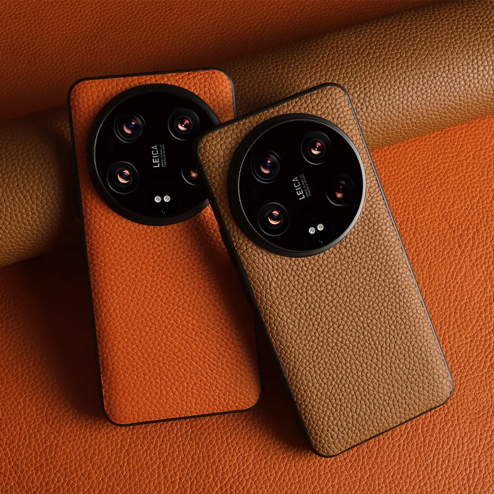 NZN Funda de cuero genuino duradera para Xiaomi 15 Ultra funda completa envuelta patrón de Litchi Mi 13T 12Pro 12X 12TPro 14 fundas de teléfono - imagen 2