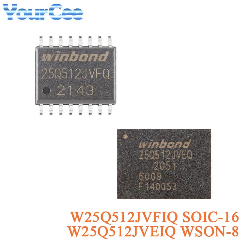 5 uds/1 unidad W25Q512JVFIQ W25Q256JVFIQ SOIC-16 W25Q512JVEIQ W25Q256JVEIQ W25Q128JVEIQ WSON-8 W25Q512 25Q512JVFIQ Chip de memoria Flash