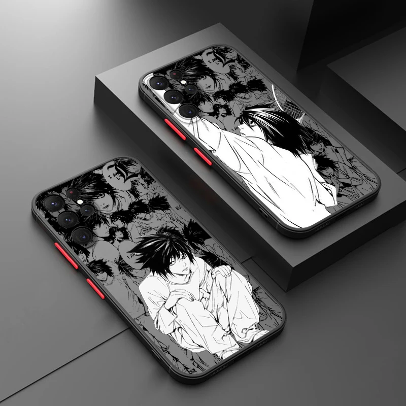 Funda de teléfono translúcida esmerilada Death Note L Lawliet para Samsung A72, A54, A53, A52S, A34, A32, A33, A24, A23, A22S, A02 Lite - imagen 2