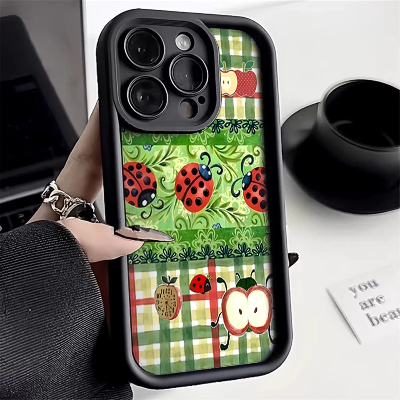 Para Xiaomi Poco M6 Pro 4G funda con diseño de flores de mariquita fundas de teléfono para Xiaomi Poco F7 F6 F5 X3 X7 X6 X5 Pro 5G funda de silicona