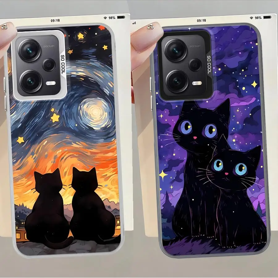 Funda Van Gogh Art Cat para Xiaomi Redmi 9C 12C K60 A5 10C 9T A1 A2 Plus 13C 14C, funda trasera para teléfono - imagen 2