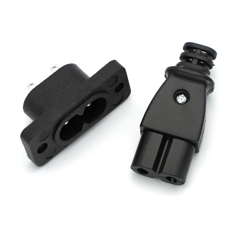 Toma de corriente macho C8, enchufe hembra C7, conector eléctrico integrado, CA 2,5a, 5A, 250v, enchufe en forma de 8 - imagen 5