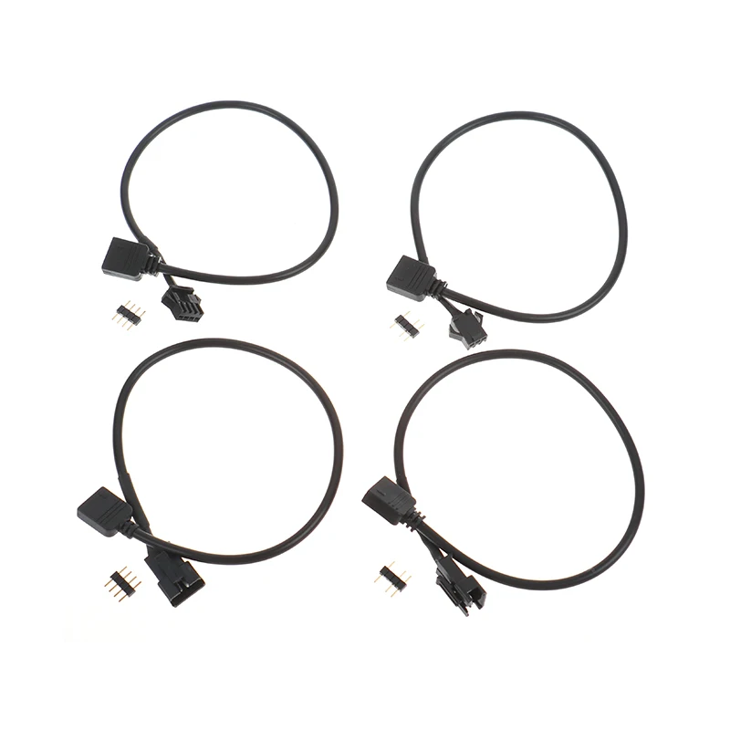 Cable de conversión del adaptador RGB de la placa base 5V 3 Pin / 12V 4 Pin 30cm tira de luz Led RGB para PC ordenador línea de tira de luz LED - imagen 2