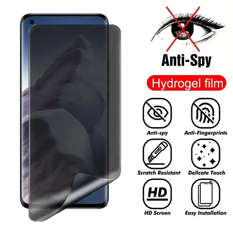 2 uds Anti espía cubierta completa película de hidrogel 3D para Xiaomi Mi 11 Ultra 12 13 Pro Note 10 Pro Lite película protectora de pantalla de privacidad