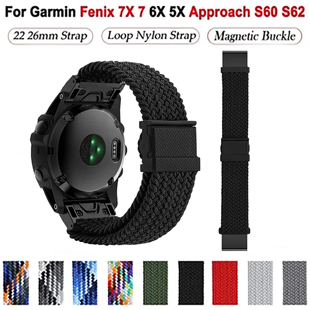 Correa deportiva de nailon ultraligera para reloj, pulsera de 26/22mm para Garmin Fenix 6X 6 Pro 5X 5 Plus 7X 7Pro/Epix 2/Enduro 2/935 965 955