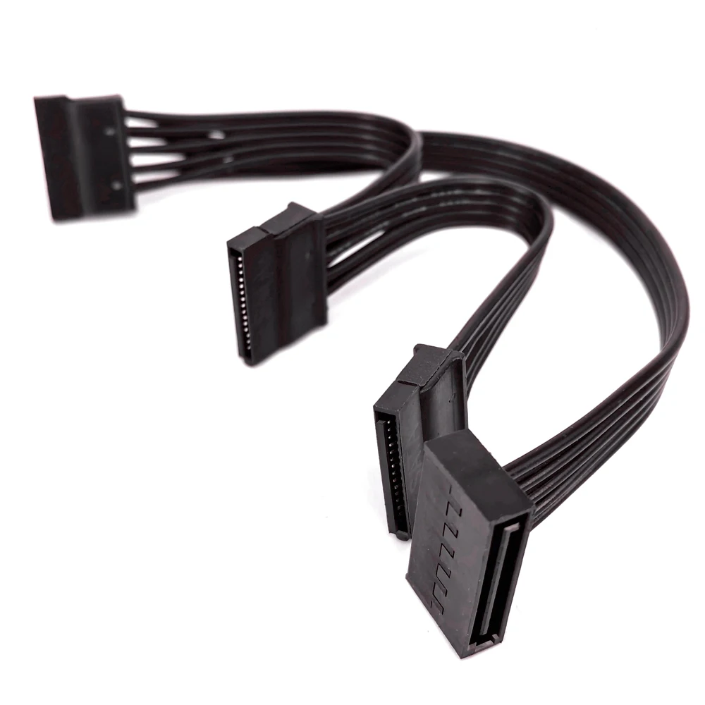 Cable de fuente de alimentación SATA de 15 pines a 2 cables de extensión de minería SATA para disco duro, Cable de alimentación HDD para tarjeta adaptadora SSD PCIE WLAN - imagen 4